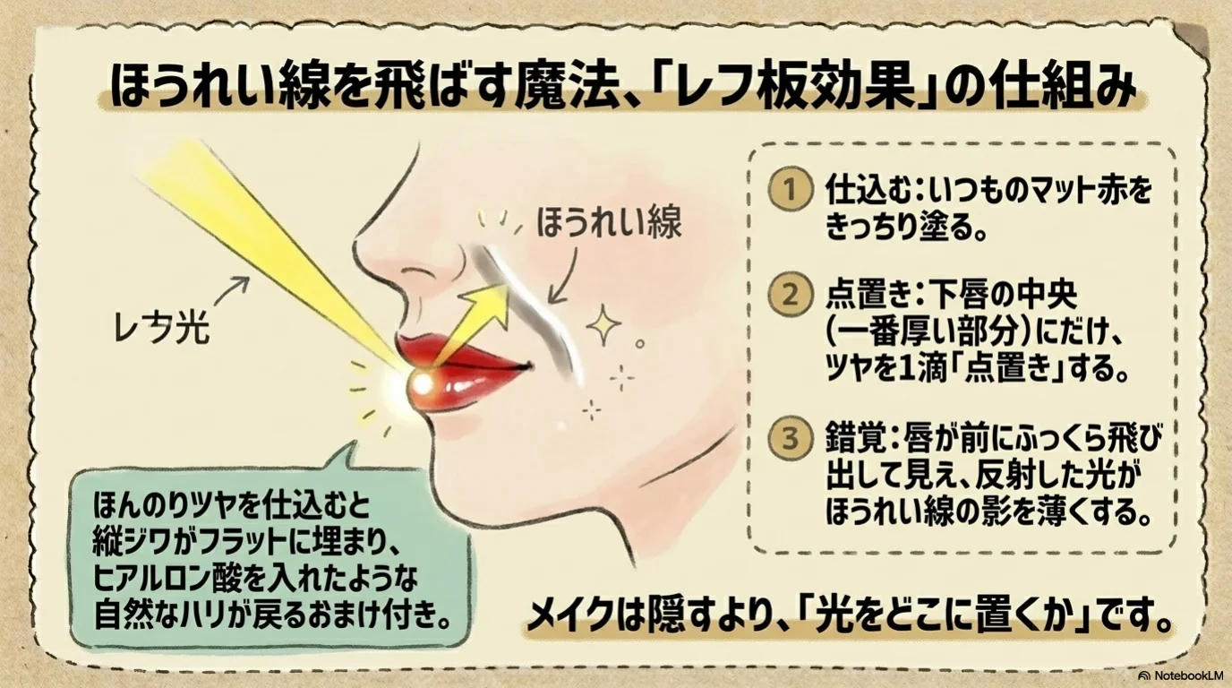 赤リップ濃度三段階の解説イラスト（10）