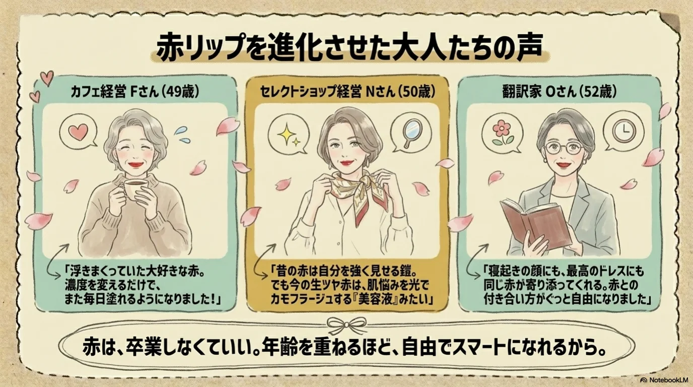 赤リップ濃度三段階の解説イラスト（11）