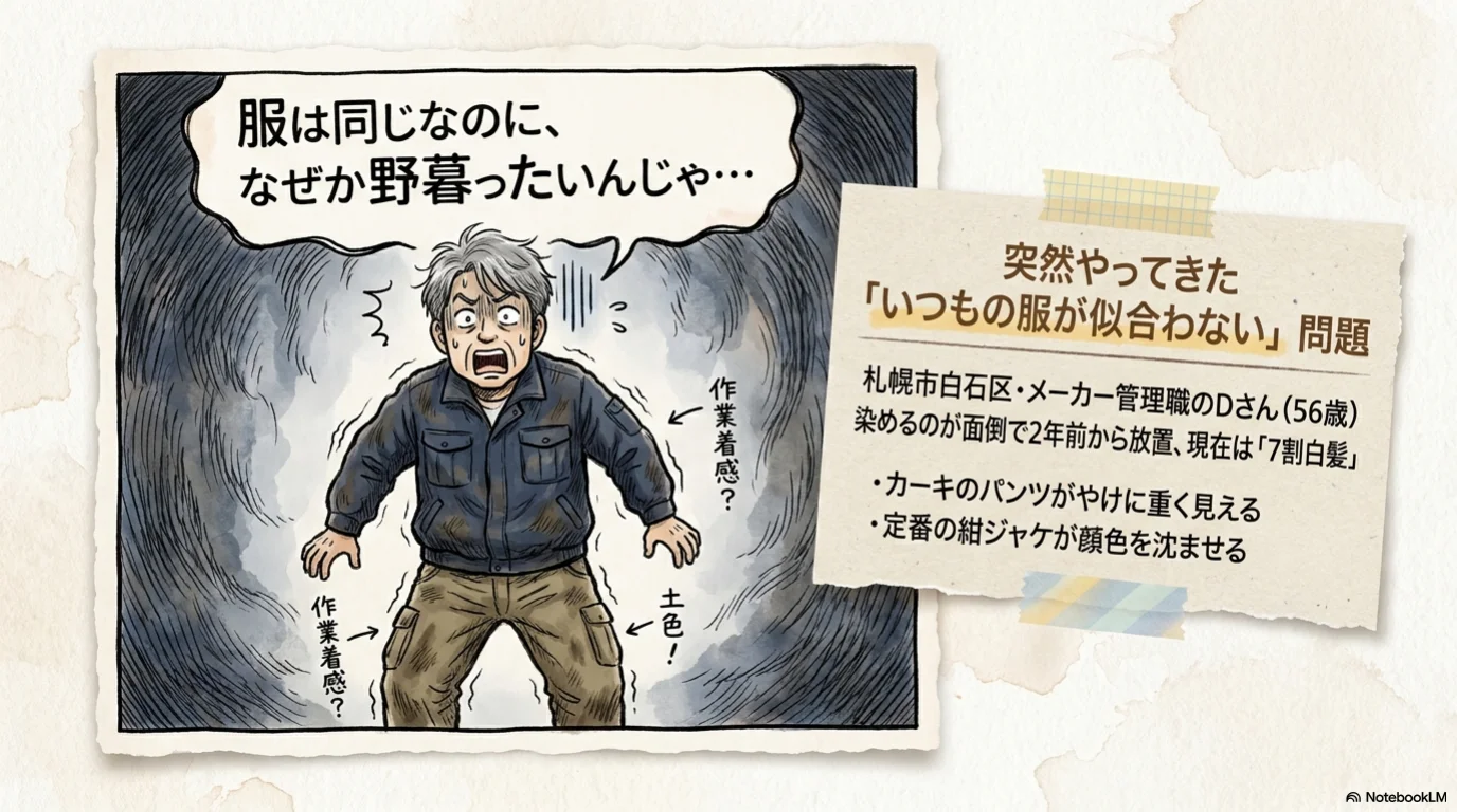 ロマンスグレー三小物の解説イラスト（2）