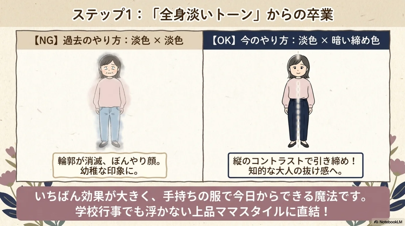 パステル卒業三段階の解説イラスト（6）
