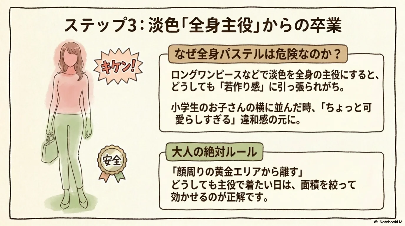 パステル卒業三段階の解説イラスト（10）