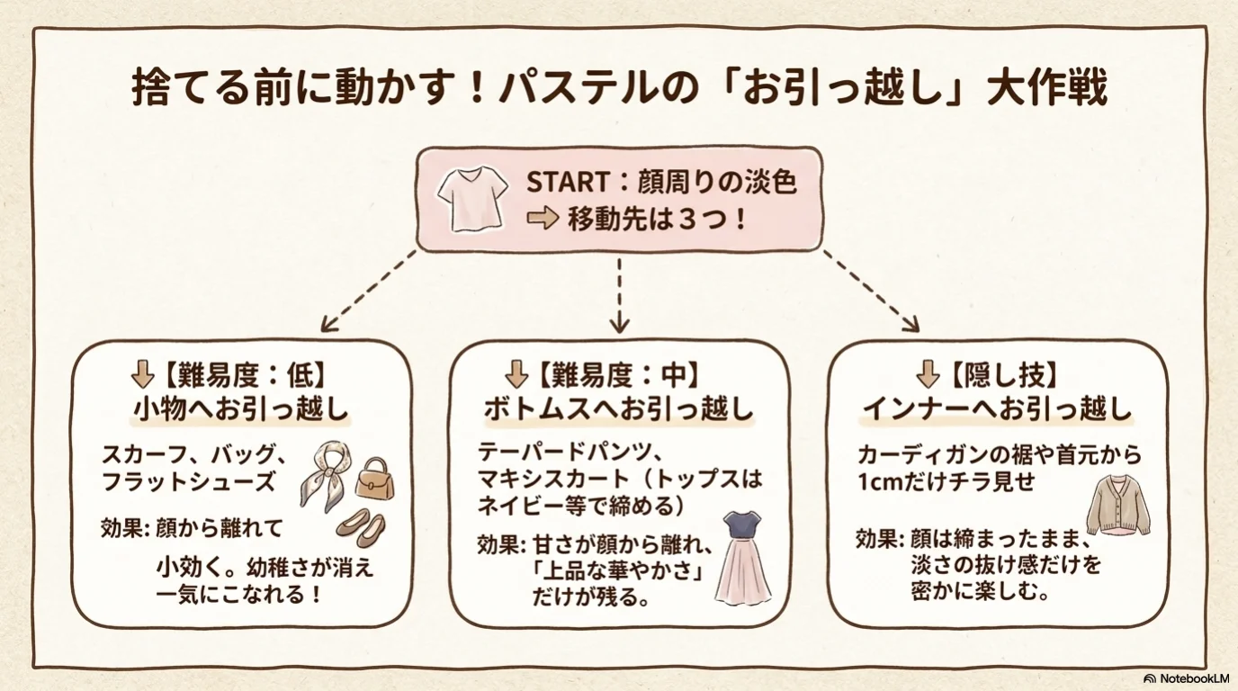 パステル卒業三段階の解説イラスト（11）