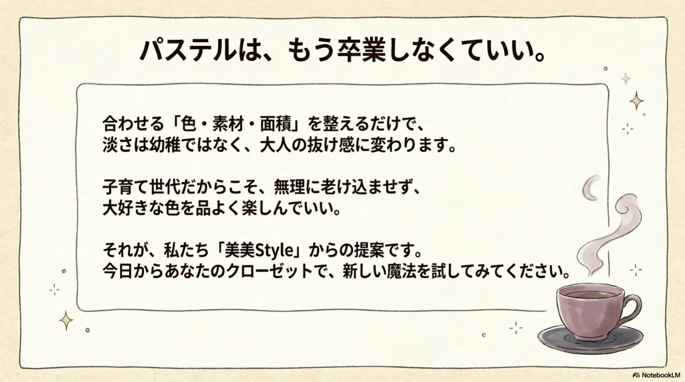 パステル卒業三段階の解説イラスト（14）