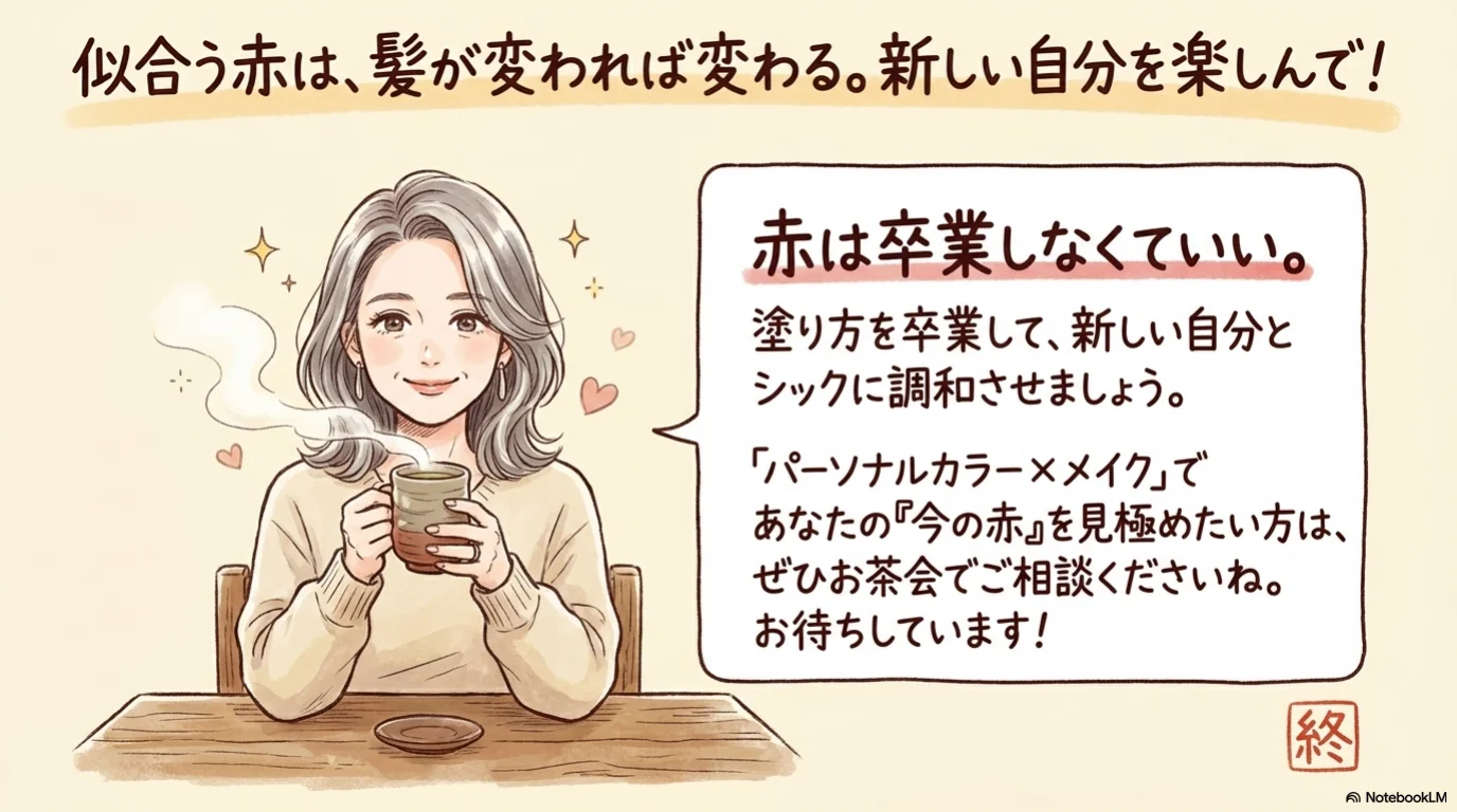 赤リップ卒業三段階の解説イラスト（15）